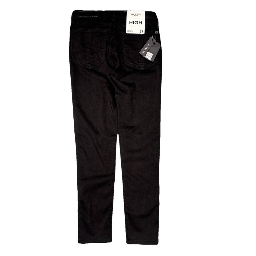 Rag and Bone Nina High Rise Ankle Skinny Pants 27 (27x25.5) Black Stretch Womens